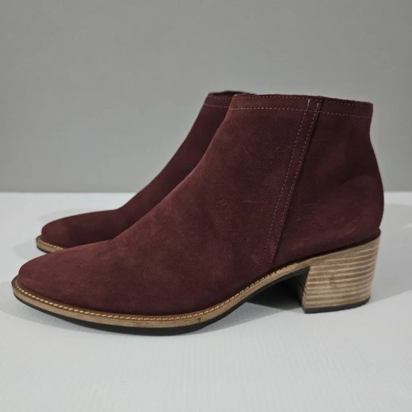 NEW Ecco Shape 35 Sartorelle Ankle Boot EU 40 Red Suede Water Resistant Low Heel - Picture 14 of 14